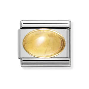 Classic Gold Citrine November Birthstone Charm