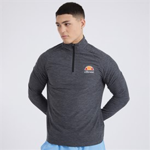 Ellesse Mens Fasano 1/4 Zip Dark Grey Marl