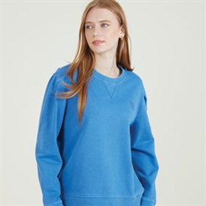 Crew Clothing Womens Pigment Dye Sweatshirt Victoria Blue