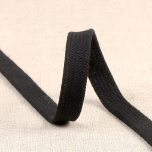 Cordon tressé plat pour sweat - Noir
