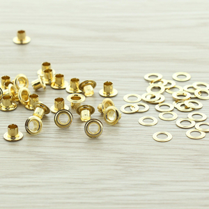 Sachet de 100 oeillets avec rondelles 4 mm - Or