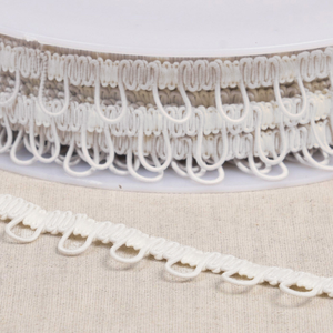 Galon ganse boutonnière élastique - Blanc naturel