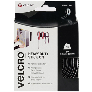 VELCRO® Brand Ruban auto agrippant adhésif fixation extrême 50mm x 1M noir