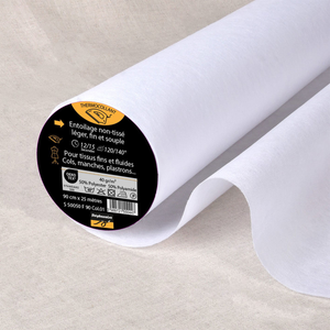 Entoilage non tissé thermocollant fin - Blanc