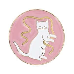 Porte-aiguilles aimanté Bohin - Chat ruban fond rose
