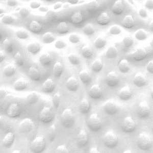 Tissu minky à pois - Blanc