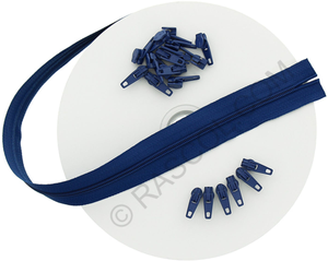 Rouleau de 10 mètres de fermeture nylon - Bleu roy