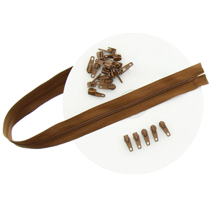 Rouleau de 10 mètres de fermeture nylon - Marron clair