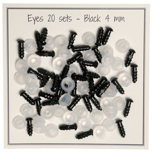 Yeux de sécurité noirs 4 mm - 20 paires