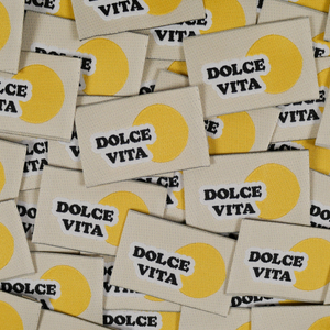 Lot de 5 étiquettes tissées - Dolce vita
