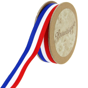 Ruban gros grain tricolore - 15 mm x 5 m