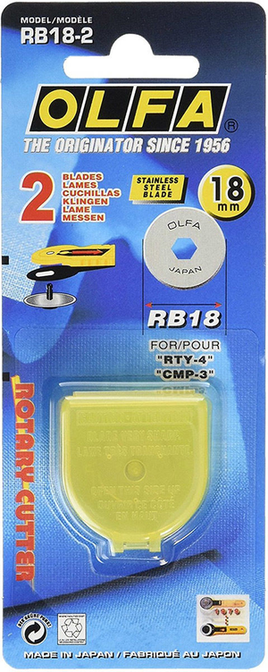 2 lames de rechange pour cutter Olfa - 18 mm