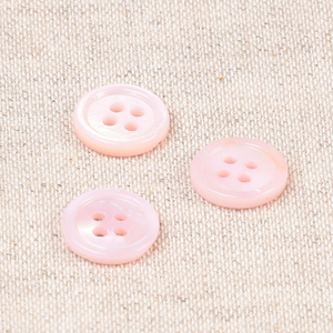 Bouton coquillage 4 trous 11 mm - Rose