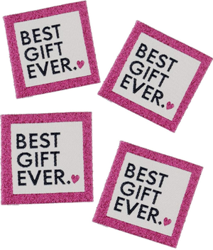 Lot de 4 étiquettes à coudre - Best gift ever