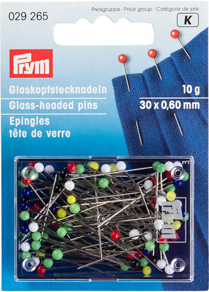 Boite de 10 grs épingles tête de verre extra-fines assorties Prym