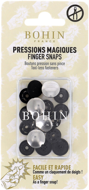 Boutons pression magiques sans pince 14 mm - Finition métal argent