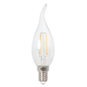 Calex LED Bent-Tipped Candle 3.5W (25W eq.) E14 Clear 2700K Dimmable