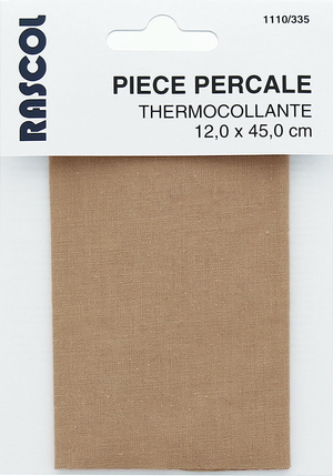 Percale thermocollante pour réparation - Beige foncé