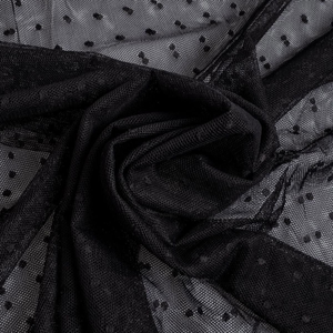 Tulle plumetis stretch - Noir