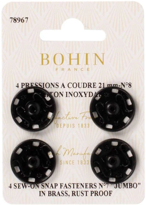 Pressions à coudre 21 mm Bohin - Noir