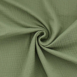 Tissu double gaze de coton - Kaki