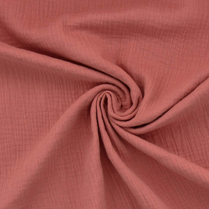 Tissu double gaze de coton - Marsala