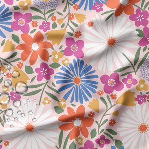 Tissu imperméable pour ciré - Choupette rose et orange