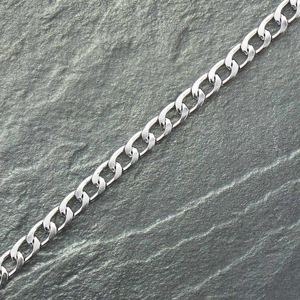 Chaînette plate en aluminium 10 mm - Argent