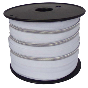 Fermeture nylon 5 mm lurex - Blanc et argent