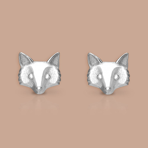 Tempest Wald Silver Fox Stud Earrings