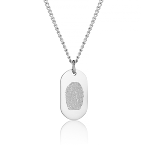 Mini Dog Tag Fingerprint Necklace