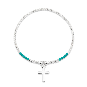 Signature Silver Turquoise & Cross IMERAKI Bracelet