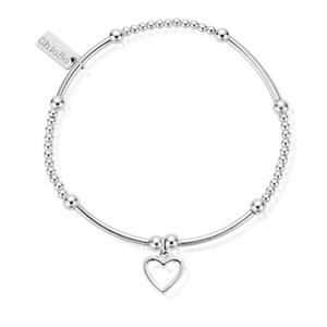 Silver Cute Mini Open Heart Bracelet