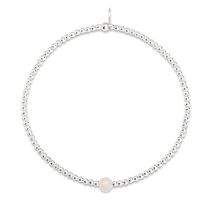 Signature Silver Rose Quartz October Birthstone IMERAKI Bracelet