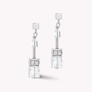 Precious Stones GEOCUBE Earrings White Rock Crystal