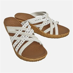 SKECHERS Womens Beverlee Hot Spring Wedge Sandals White