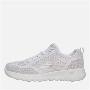 SKECHERS Womens Go Walk Joy Violet Trainers White/Rose Gold