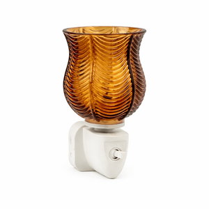 Wax Warmer Ribbed Glass Plug-In, Amber