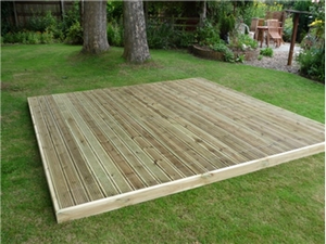 Standard 145mm Redwood Decking Kit 2.4m x 2.4m (No Handrails)