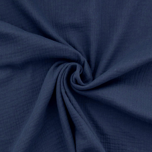 Tissu double gaze de coton - Indigo