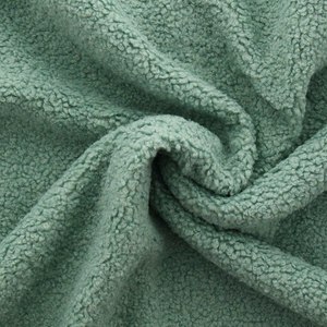 Tissu fourrure bouclette Teddy - Vert sauge