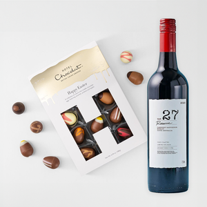 Hotel Chocolat The Easter Hbox & Virgin Wines Cabernet Sauvignon Merlot Vat 27 Reserve 75cl 