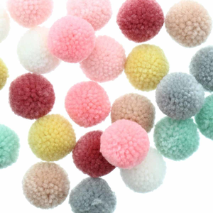 Set de 24 pompons en laine - Pastel