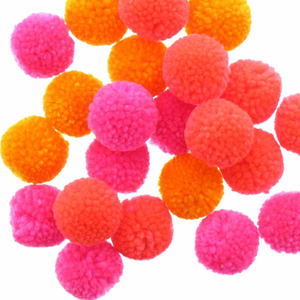 Set de 24 pompons en laine - Fluo