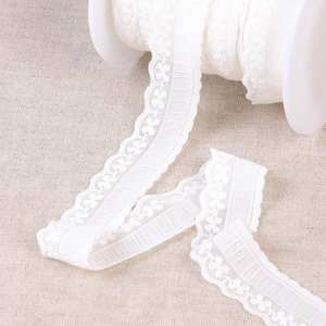 Elastique lingerie façon dentelle plissé blanc