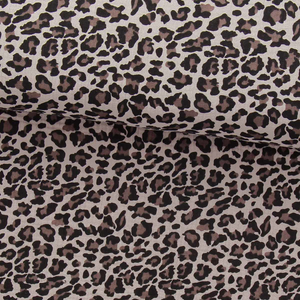 Tissu double gaze imprimé - Sauvage beige