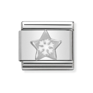 Classic Silver Star with Snowflake Charm