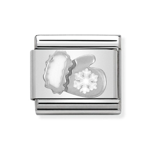 Classic Silver Glove with Snowflake Charm