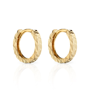 9ct Gold Diamond-Cut Hoop Earrings