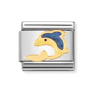 Classic Gold & Enamel Dolphin Charm
